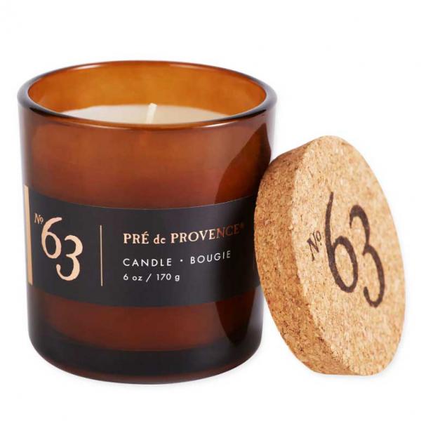 Pre de Provence No.63 Men's Soy Candle with Lid Off