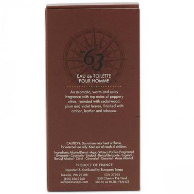 Pre de Provence No.63 Mens Eau de Toilette Cologne 100 ml. Back