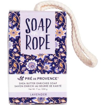 Pre de Provence Mens Shea Butter Lavender Soap on a Rope Box