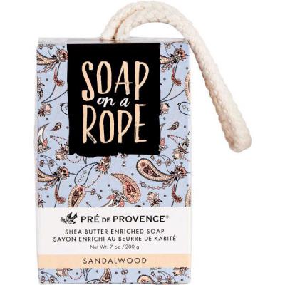 Pre de Provence Mens Shea Butter Sandalwood Soap on a Rope Box