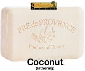 Pre de Provence Coconut Soap Bar. Scent of the tropical islands (lathering)