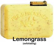 Pre de Provence Lemongrass Soap Bar. Strong lemon and herb scent. Embedded lemongrass (exfoliating)