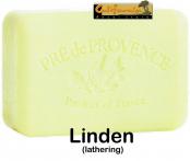 Pre de Provence Linden Soap Bar. Crisp citrus scent from linden tree flowers. A top seller. (lathering)