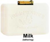 Pre de Provence Milk Soap Bar. Sweet, rich cream - like a milkshake! (lathering)