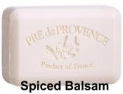 Pre de Provence Spiced Balsam Soap Bar. Milder version of “Old Spice” cologne, with hints of citrus and wildflowers (lathering)
