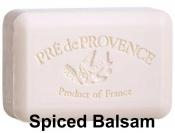 Pre de Provence Spiced Balsam Soap Bar. Milder version of Old Spice cologne, with hints of citrus and wildflowers (lathering)