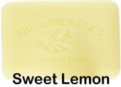 Pre de Provence Sweet Lemon Soap Bar. Pleasant, soft scent of a lemonade “Creamsicle” ice cream (lathering)
