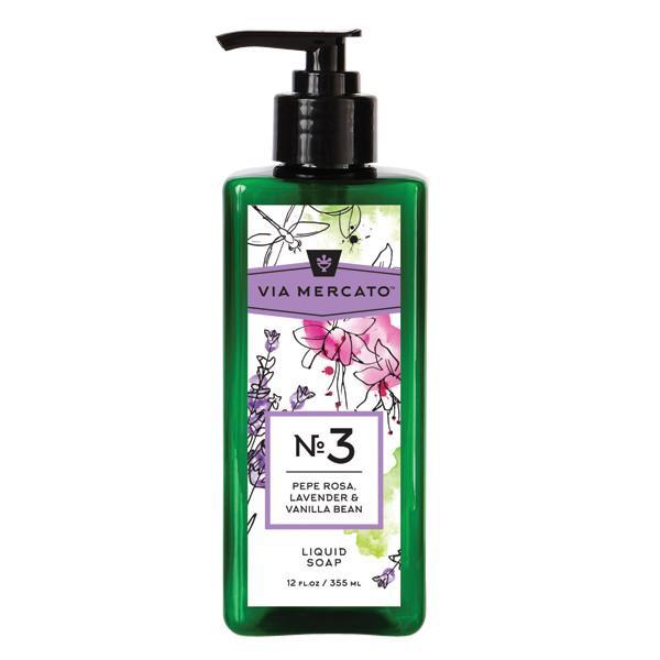 Via Mercato Liquid Soap No.3 Pepe Rosa, Lavender, Vanilla Bean - 12 Ounce