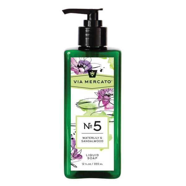 Via Mercato Liquid Soap No.5 Waterlily and Sandalwood - 12 Ounce