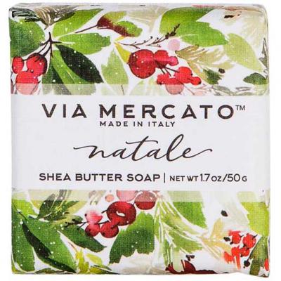 Via Mercato Natale Winter Holiday Gift Set Box Holly Berry Soap 50 gram