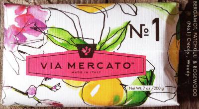 Via Mercato Soap No.1 Bergamot, Patchouli and Rosewood 200 gram Bath Bar Wrapped