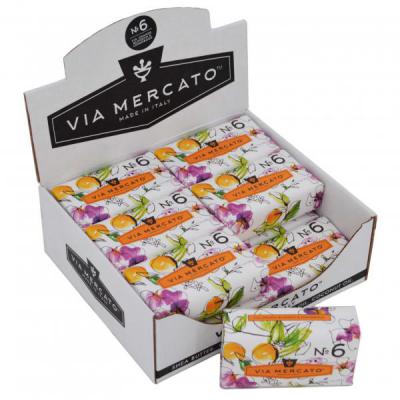 Via Mercato Soap No.6 Fig, Orange Blossom, Cedarwood 200 gram Bath Bar Case of 12