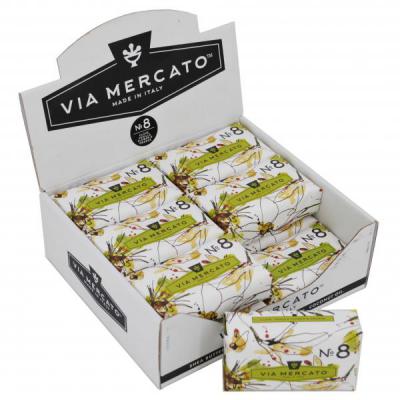 Via Mercato Soap No.8 Clove, Vanilla Flower, Orange 200 gram Bath Bar Case of 12