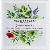 Via Mercato Soap Primavera Fresh Herbs Gift Set Box of 4 x 50 grams